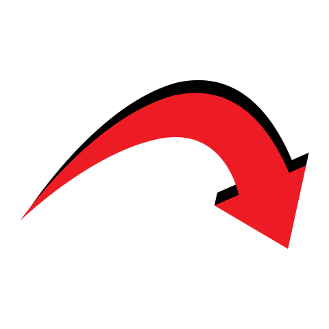 Red Curved Down Right Arrow PNG