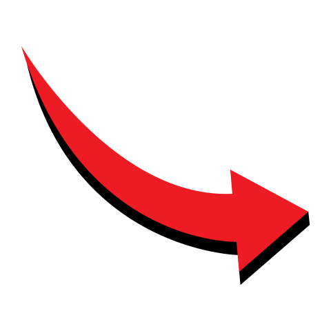 Red Curved Downward Arrow PNG Download