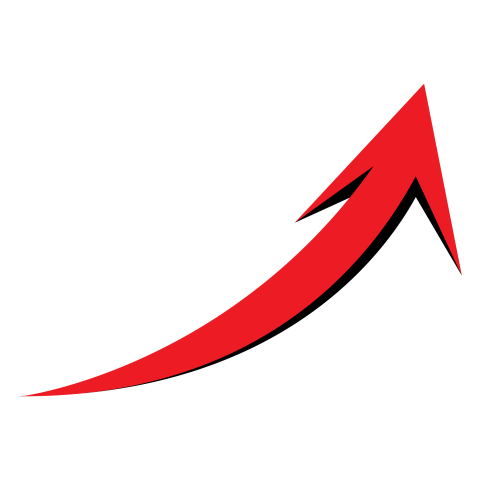 Red Curved Arrow PNG Transparent Free Download