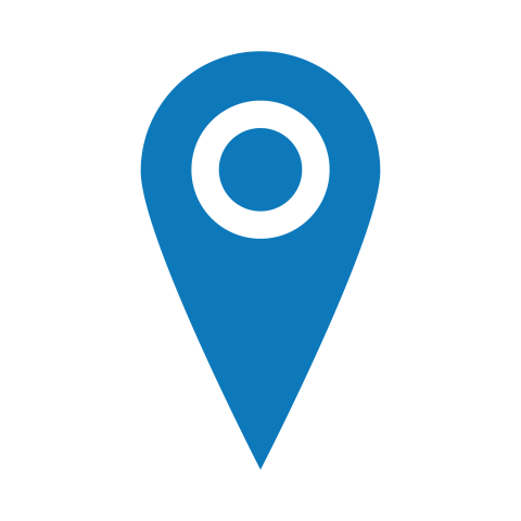 Blue Location Pin with Inner Ring PNG
