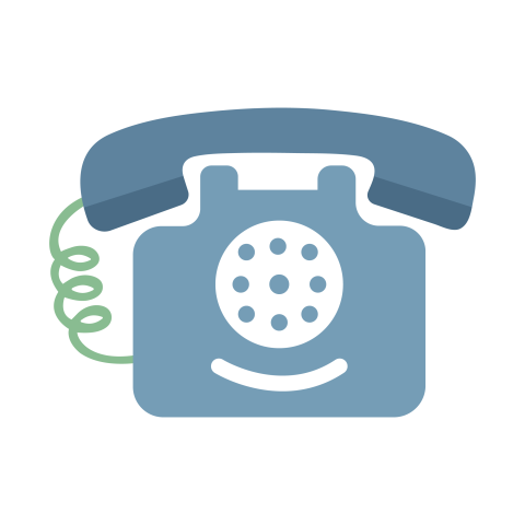 Blue Desk Phone Illustration PNG