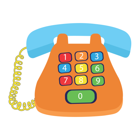 Colorful Telephone Illustration PNG