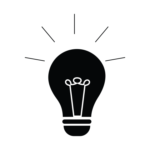 Black light idea bulb png transparent