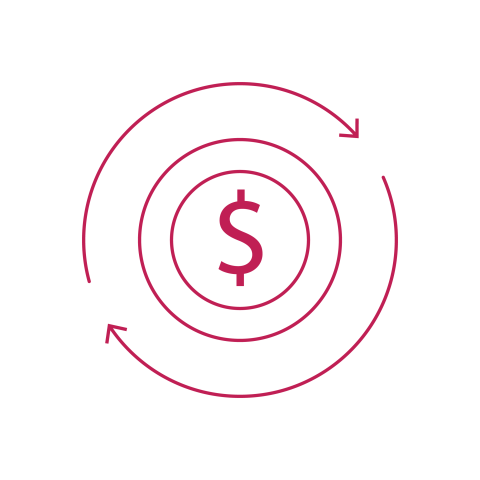 ROI Cycle Dollar Icon PNG