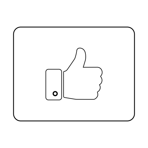 Black and White Thumbs Up Icon PNG