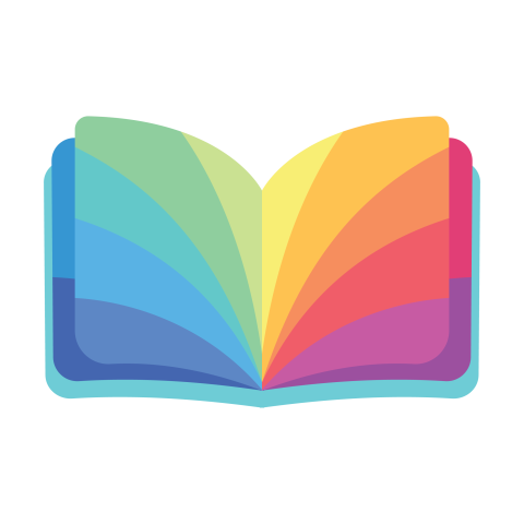 Colorful Open Book Rainbow Pages PNG