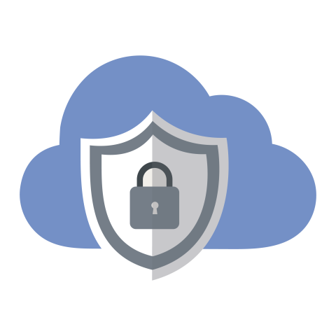 Cloud Security Shield Lock Icon PNG