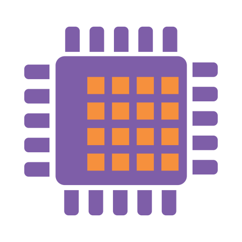 Grid Microchip Circuit Processor Icon PNG