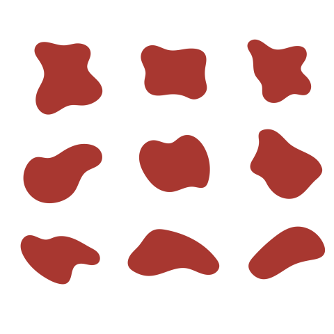 Red Abstract Organic Blob Shapes PNG Transparent