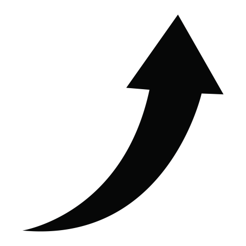 Rising Curve Arrow PNG Growth Icon