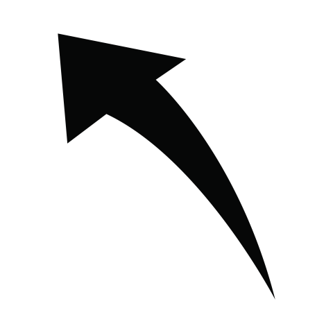 Curved Up Arrow PNG Direction Icon