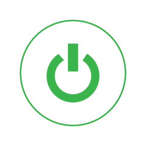 Green Power Icon with White Circle PNG
