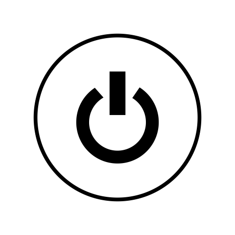 Black Power On Off Icon PNG Simple Style