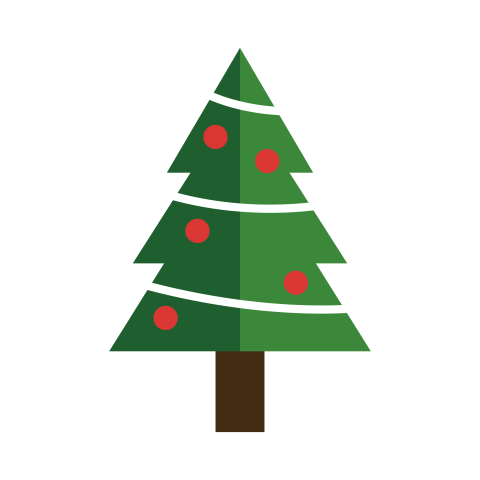 Classic Christmas Tree PNG with Ornaments
