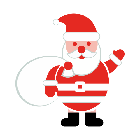Santa Claus PNG with Gift Bag