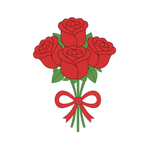 Red Rose Bouquet PNG For Wedding Cards