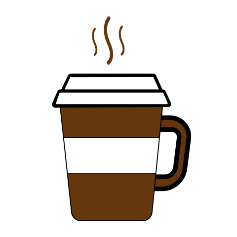 Brown Coffee Mug PNG Icon with Handle and Steam