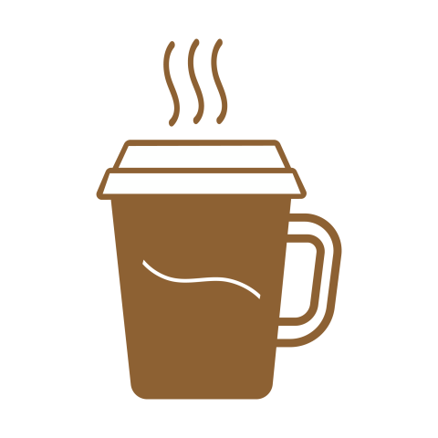 Coffee Cup PNG Icon with Minimal Coffee Bean