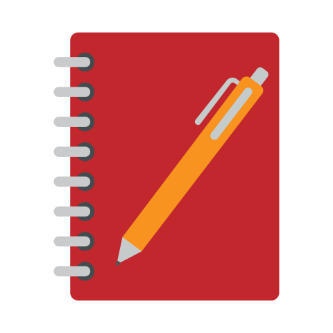 Red Spiral Notebook Png Download