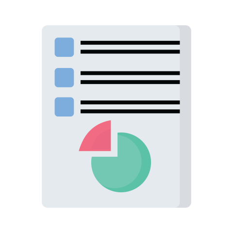 Analytics Report Dashboard Flat Design PNG Illustration