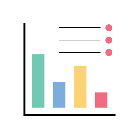 Colorful Bar Chart Analytics Flat PNG Illustration