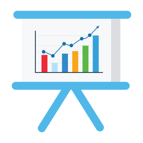 Presentation Board Analytics Chart Flat PNG Illustration