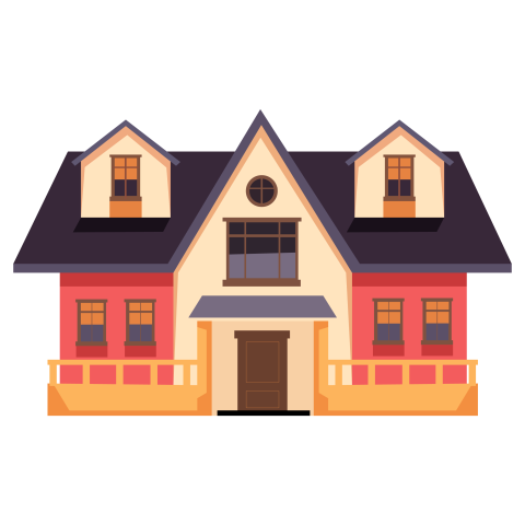 Cartoon Family House Illustration PNG Free Download