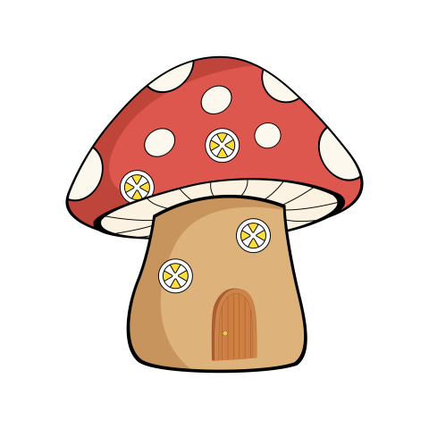 Fairy Tale Mushroom Home PNG