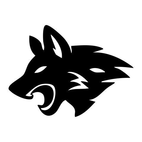 Roaring Wolf Head Silhouette PNG