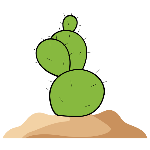 Round Prickly Pear Cactus PNG