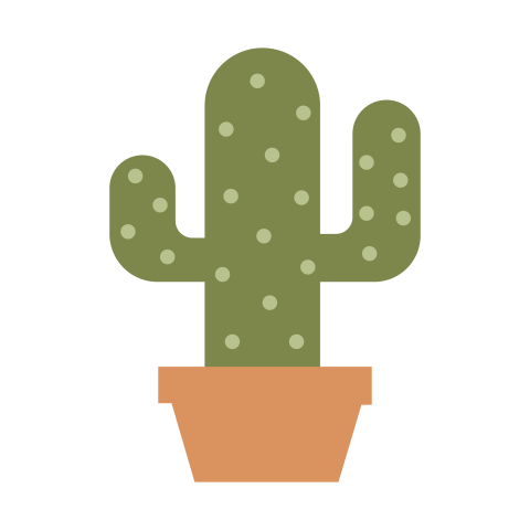 Cute Polka Dot Cactus in Pot PNG