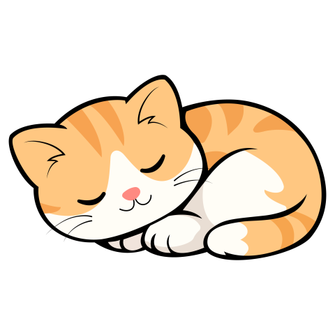Sleeping cat png transparent Free Download