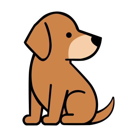 Sitting Dog Cartoon PNG Free Download