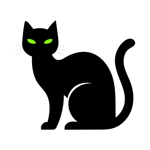 Black cat silhouette png transparent free download