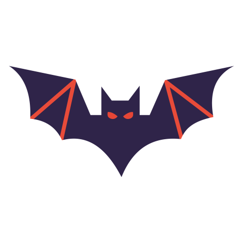 Halloween Bat Vector PNG with Red Eyes Transparent Background