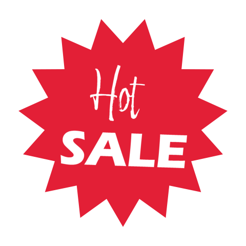 Hot Sale Red Starburst Discount Badge PNG Transparent