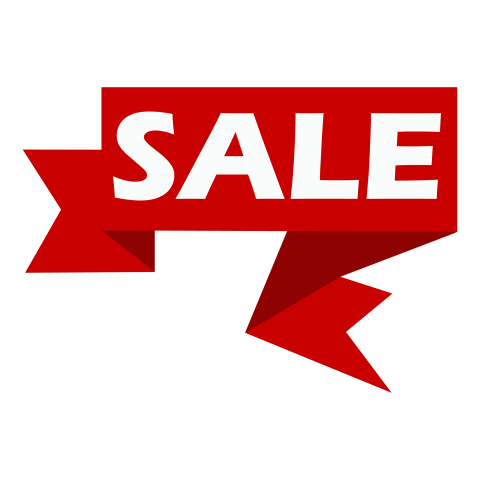 Red Sale Ribbon Banner PNG Transparent Discount Label