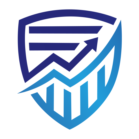 Analytics Growth Chart Shield Logo PNG Transparent Background