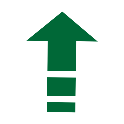 Green Up Arrow with Lines PNG