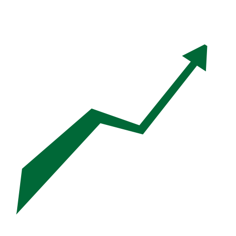 Green Upward Growth Arrow PNG Transparent