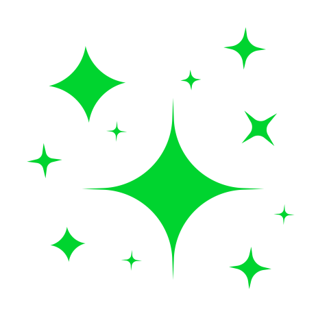 Green stars transparent background