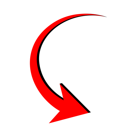 Curved arrow icon png red