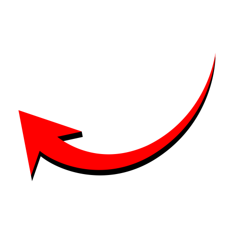 Curved red arrow icon png