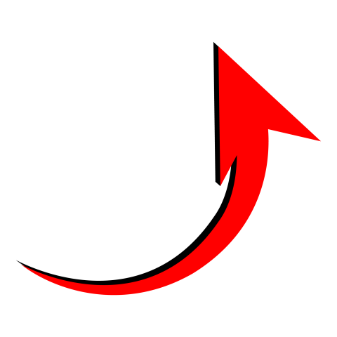Red curved arrow png free download