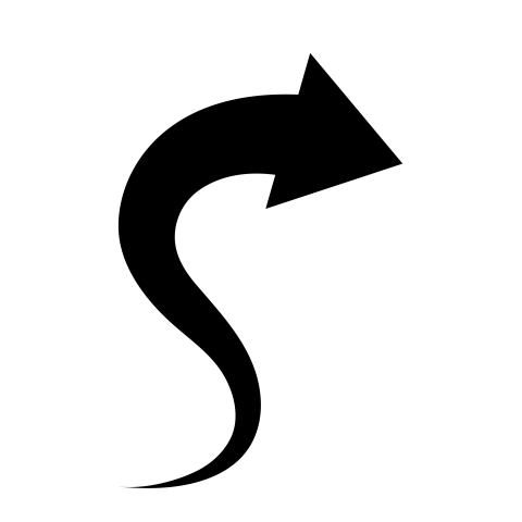 Black curved arrow clipart hd