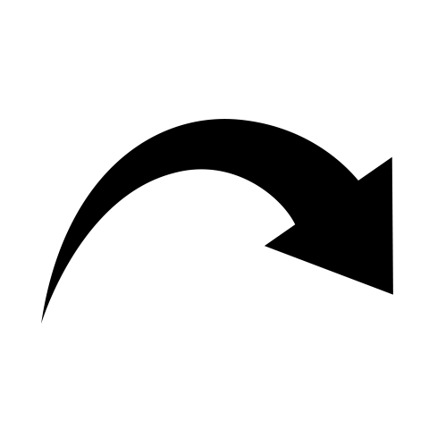 Curved arrow black icon transparent
