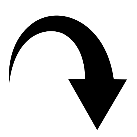 High quality black curved arrow png