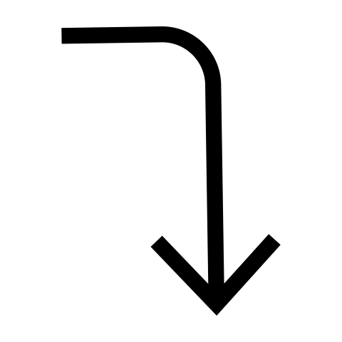 Downward Arrow PNG Icon for UI Design