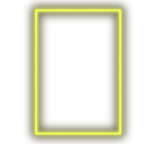 Yellow Neon Glow Frame PNG with Light Effect Border