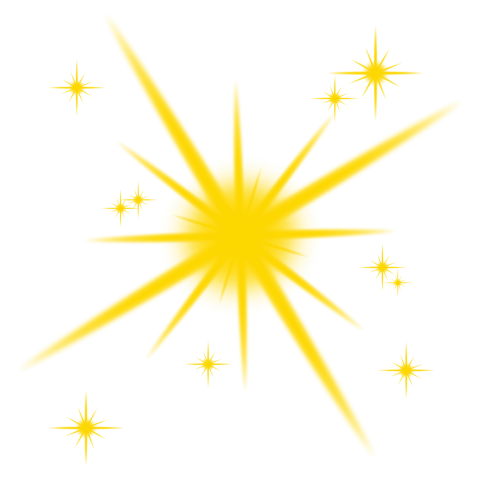 Yellow Star Glitter Sparkle Effect PNG